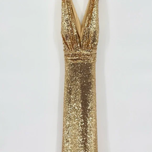 REVELRY Dylan Gold Sequin Dress - Picture 5 of 11